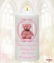 Pink Vintage Frame Teddy Christening Favour (White) - Click to Zoom