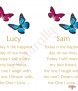 Pink & Blue Butterflies Gold Wedding Candles (Ivory) - Click to Zoom