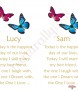 Pink & Blue Butterflies Gold Wedding Candles (White) - Click to Zoom