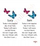 Pink & Blue Butterflies Silver Wedding Candles (White) - Click to Zoom