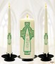 Celtic Cross Green Wedding Candles (Ivory) - Click to Zoom