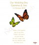 Orange and Green Butterflies Gold Wedding Candles (White) - Click to Zoom