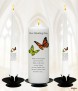 Butterflies Orange & Green Silver Wedding Candles (White) - Click to Zoom