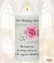 Pink Roses & Silver Rings Wedding Favour (White) - Click to Zoom