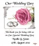 Pink Roses & Silver Rings Wedding Favour (White) - Click to Zoom