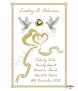 Two Hearts & Doves Gold Wedding Candles (White) - Click to Zoom