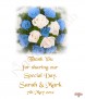 Rose Bouquet Blue Gold Wedding Favour (White) - Click to Zoom
