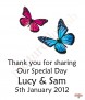 Pink & Blue Butterflies Silver Wedding Favour (White) - Click to Zoom