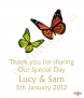Orange & Green Butterflies Gold Wedding Favour (Ivory) - Click to Zoom