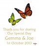 Orange & Green Butterflies Gold Wedding Favour (White) - Click to Zoom
