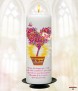 Love Heart Flowers Get Well Soon Personalised Candle - Click to Zoom