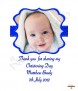 Scroll Blue Photo Christening Favour (White) - Click to Zoom