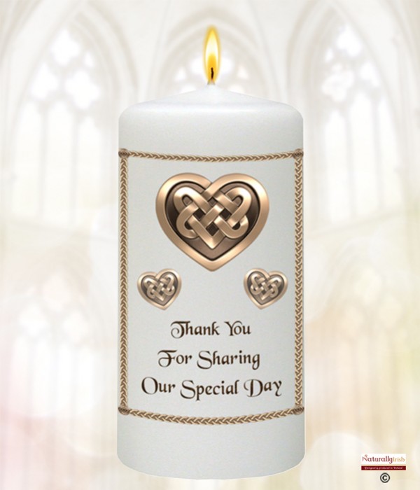 Celtic Heart Gold Wedding Candles (White) » Naturally Irish