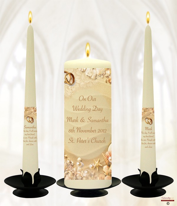 Beach & Rings Wedding Candles