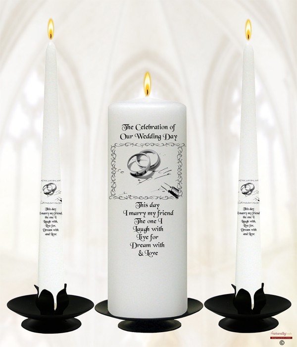 Rings & Pen Wedding Candles