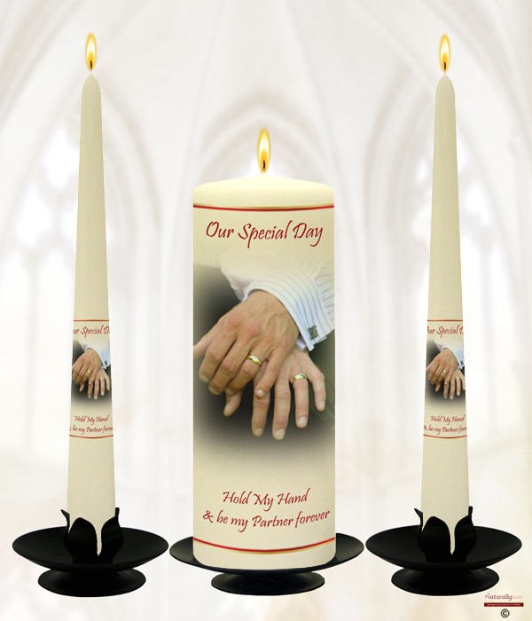 Hold My Hand Civil Partnership Candles