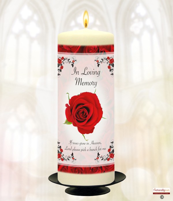 Red Roses Remembrance Candle