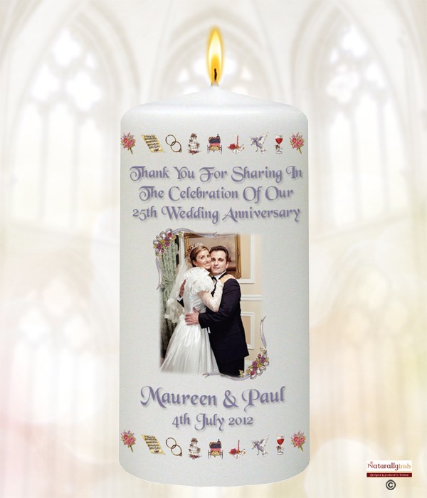 25th Wedding Anniversary Favour - Ribbons & Photo