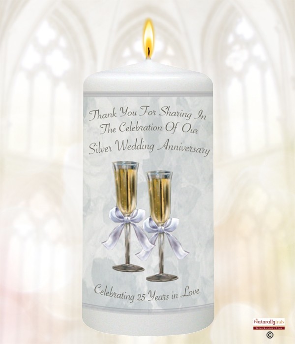 25th Wedding Anniversary Favour - Champagne Glasses