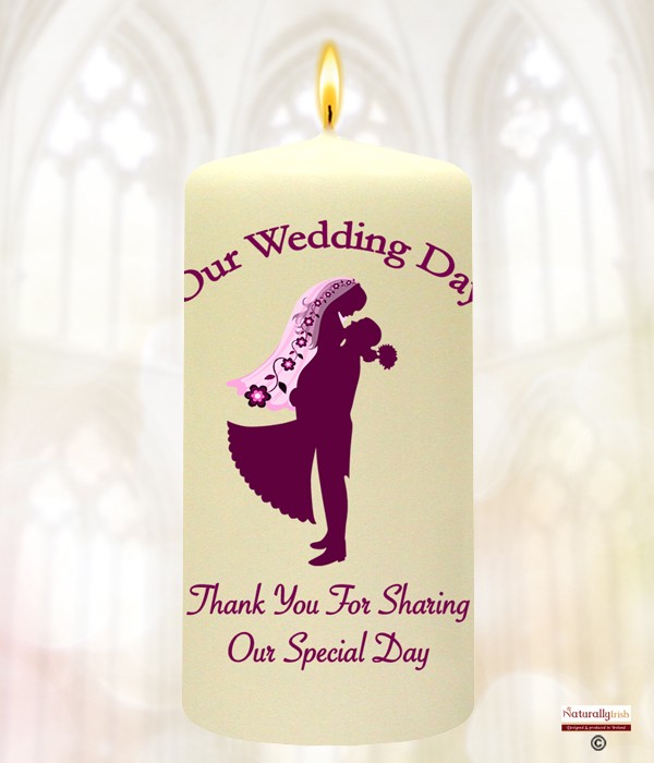 In His Arms Silhouette Pink Wedding Favour