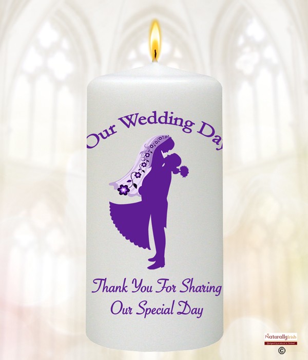 In His Arms Silhouette Purple Wedding Favour