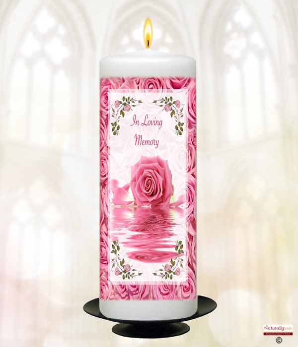 Pink Rose Remembrance Candle