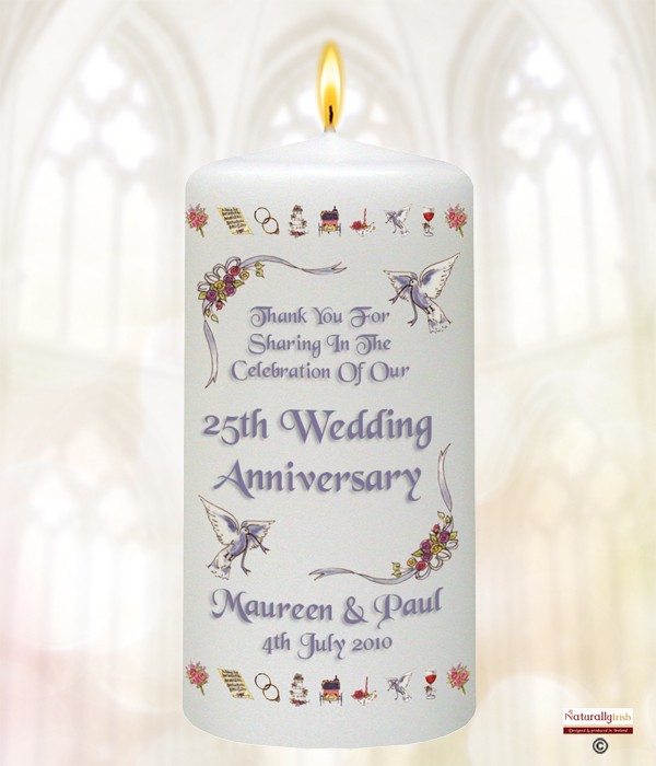 silver wedding candles