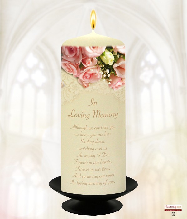 Pink Rose Gold Wedding Remembrance Candle