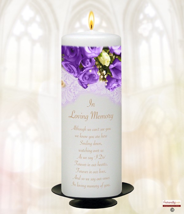 Purple Rose Gold Wedding Remembrance Candle