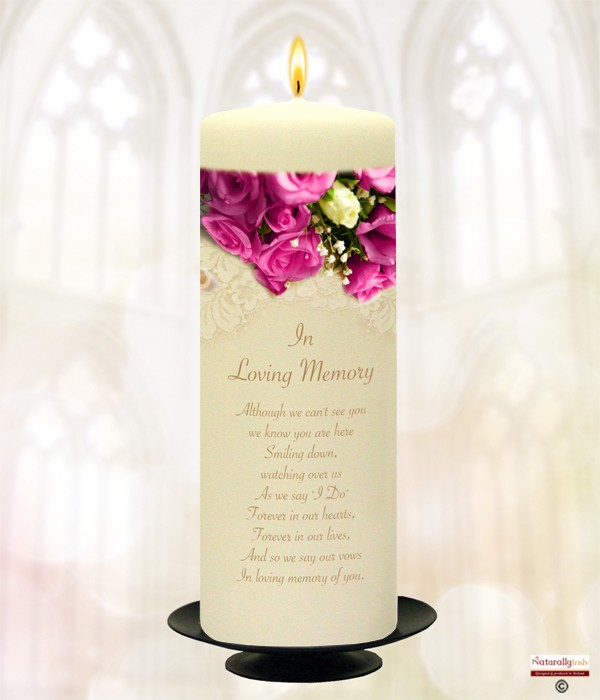 Cerise Rose Gold Wedding Remembrance Candle