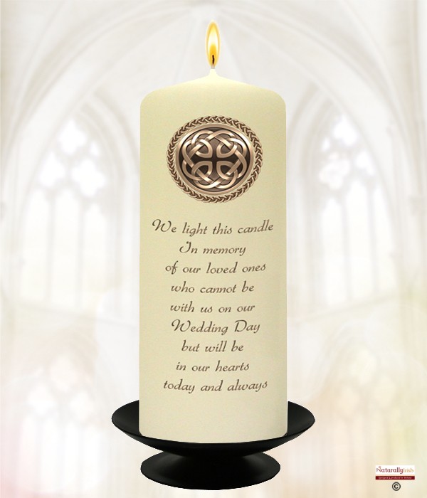 Celtic Shield Gold Wedding Remembrance Candle