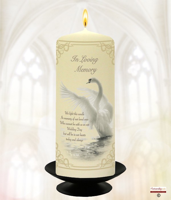 Swan Gold Wedding Remembrance Candle