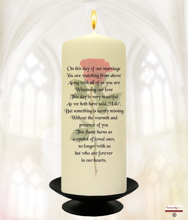 Single Red Rose Wedding Remembrance Candle » Naturally Irish