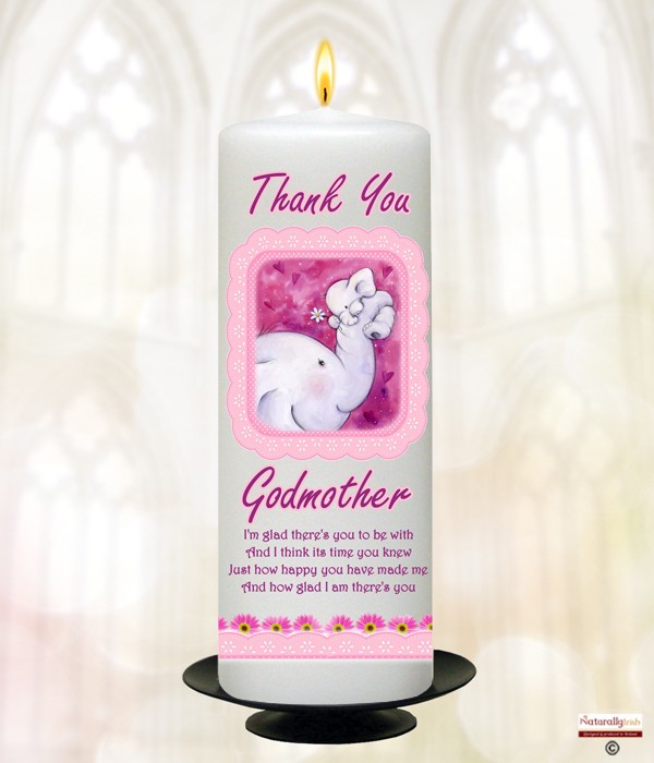 Elephant Thank You Godmother Candle