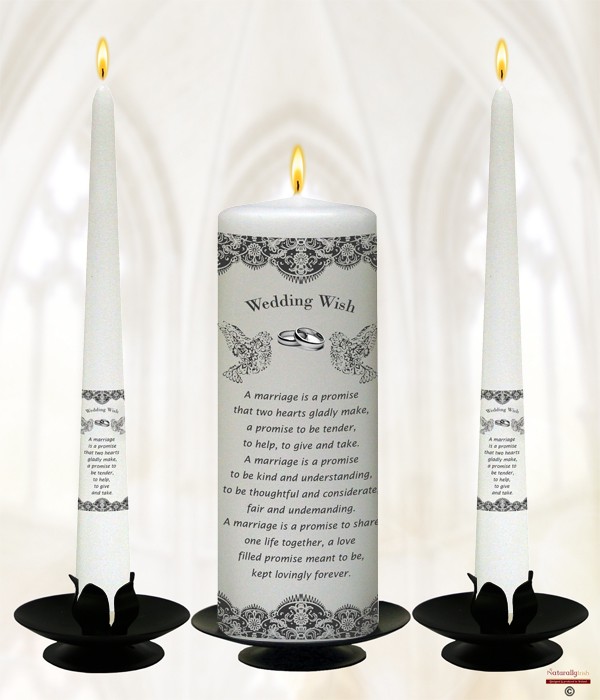 Black Lace Dove & Rings Wedding Boxed Set (Ivory/White)