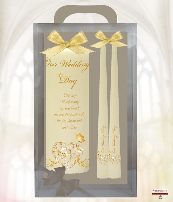 Heart & Butterflies Gold Wedding Boxed Set (Ivory/White)