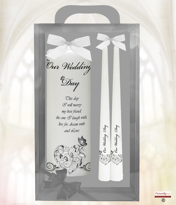 Heart & Butterflies Silver Wedding Boxed Set (Ivory/White)