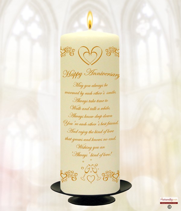 Hearts Anniversary 9inch Candle