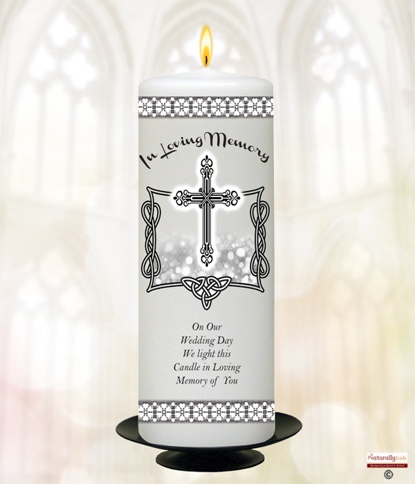 Celtic Silhouette Silver Wedding Remembrance Candle