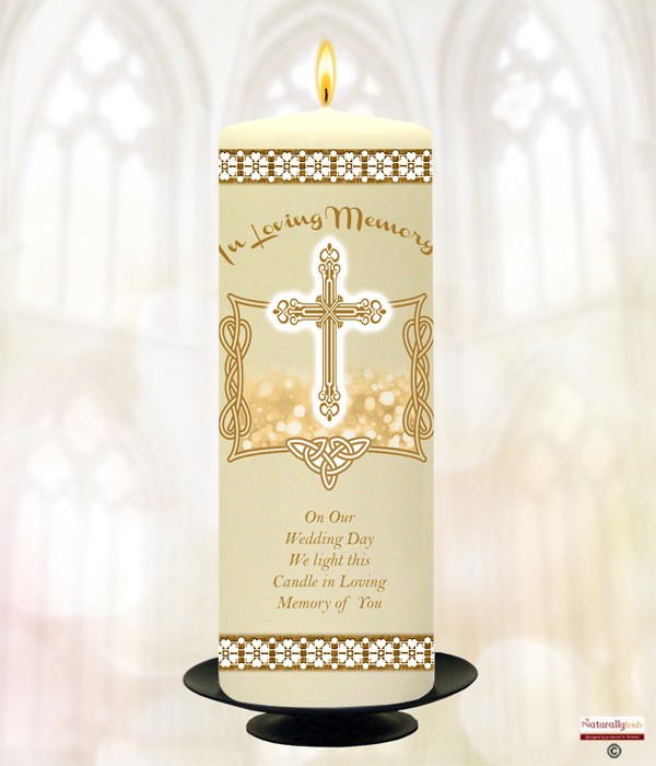 Celtic Silhouette Gold Wedding Remembrance Candle