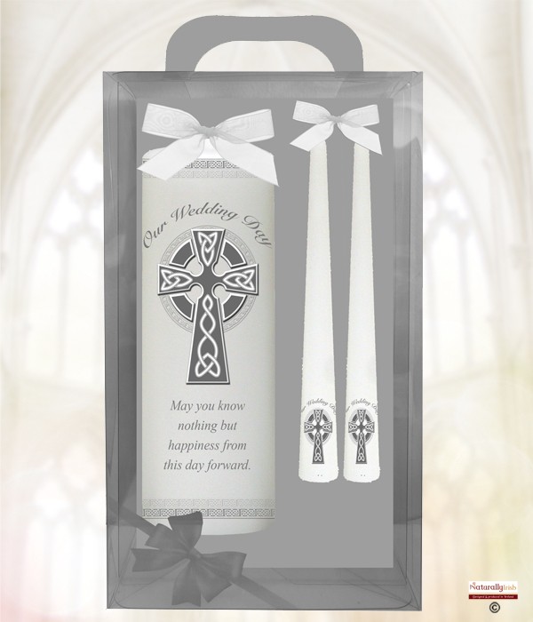 Infinity Cross Silver Wedding Candles