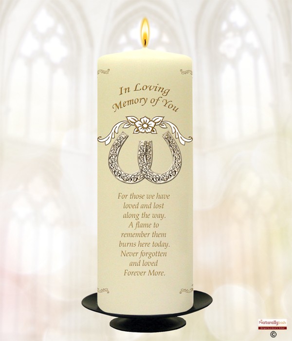 Horsehoes & Rings Gold Wedding Remembrance Candle