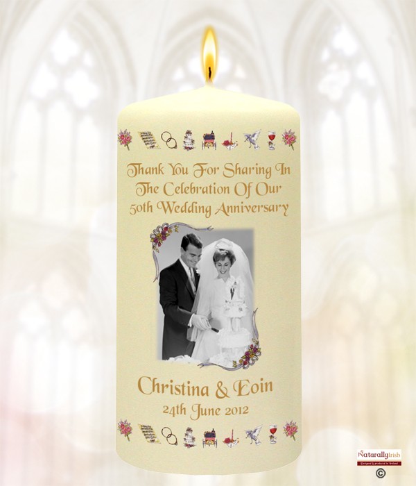50th Wedding Anniversary Favour - Ribbons & Photo