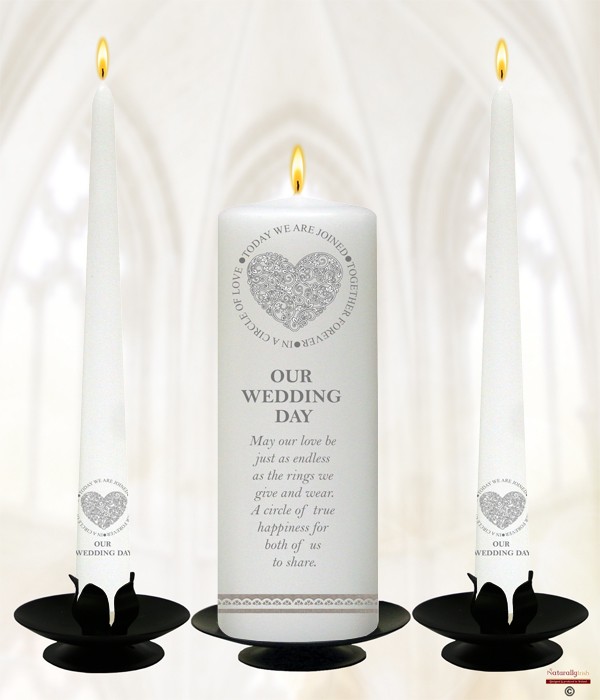 Circle of Love Silver Wedding Candles
