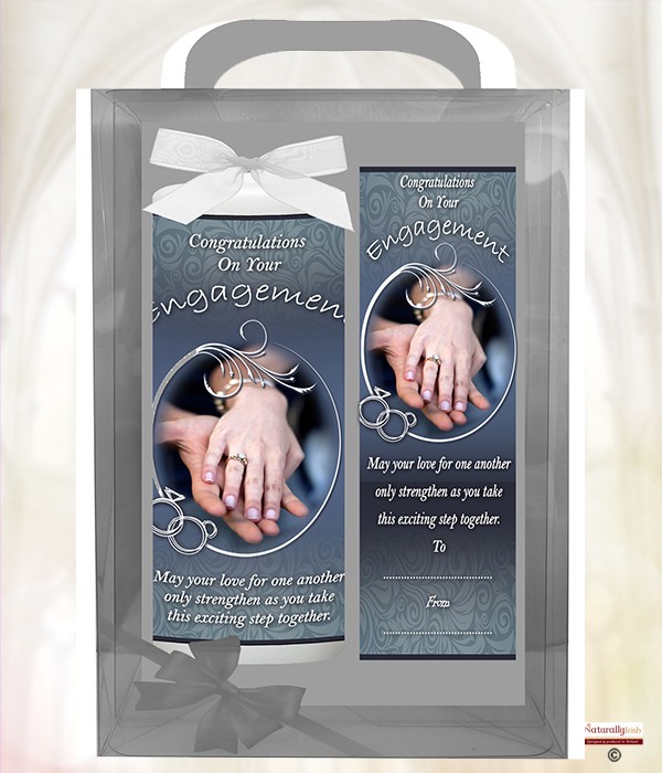 Engagement Ring and Oval Frame 6inch White Candle