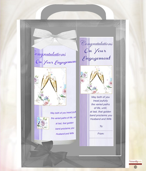 Engagement Flower and Champagne 6inch White Candle