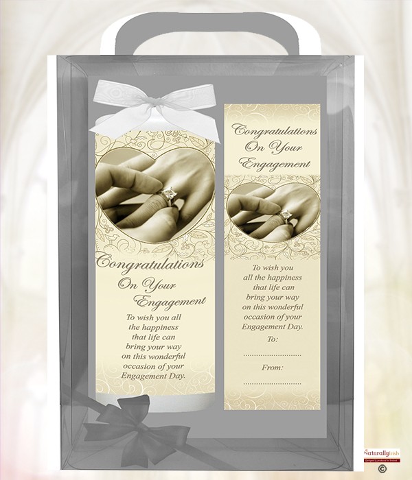 Engagement Happiness and Rings 6inch White Candle