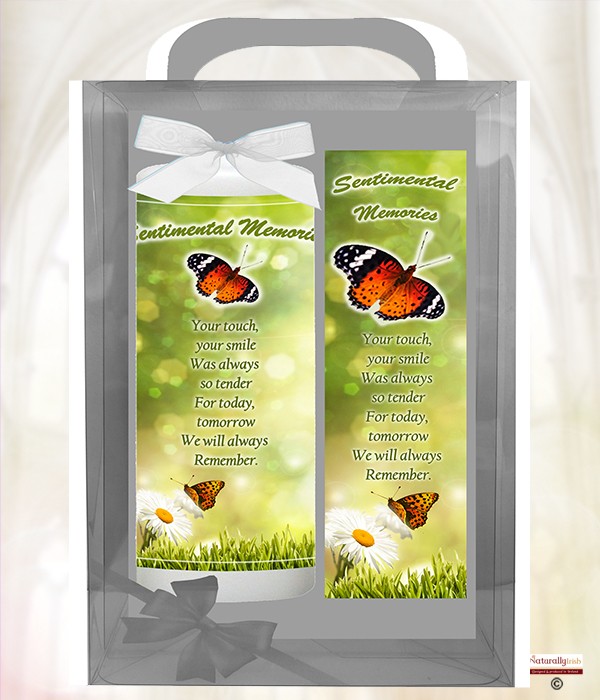 Remembrance Nature - Butterflies - 6inch White Candle