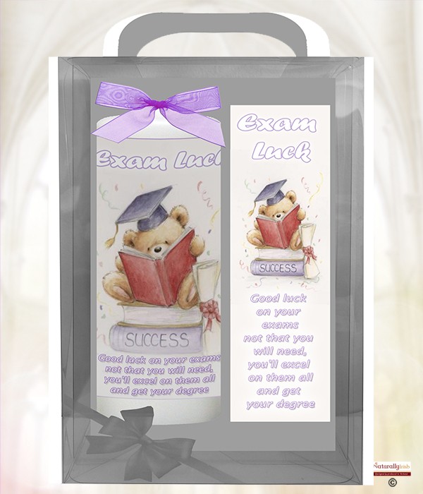 Good Luck - Exams - 6inch White Candle