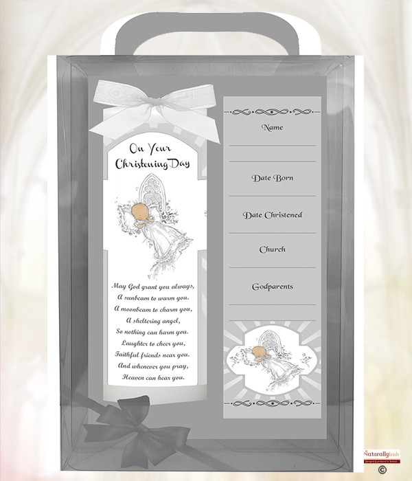 Church Window Silver 6inch Christening Candle